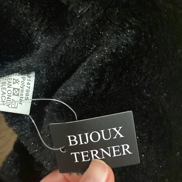 Cute black plush infinity scarf. Tags on. Never worn. - Picture 2 of 3